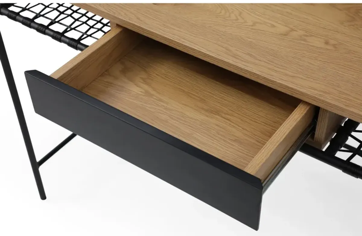 43.3" x 21.6" x 30" Writing Desk - Natural And Black