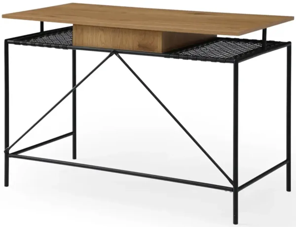 43.3" x 21.6" x 30" Writing Desk - Natural And Black