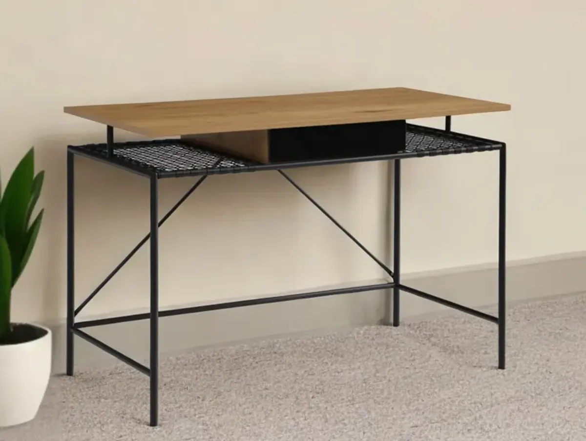 43.3" x 21.6" x 30" Writing Desk - Natural And Black