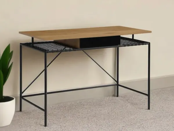 43.3" x 21.6" x 30" Writing Desk - Natural And Black