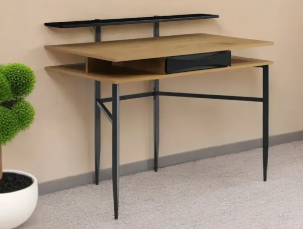 43" Writing Desk - Natural And Black
