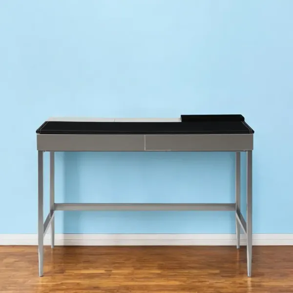 Writing Desk With Two Drawers - Black And Gray