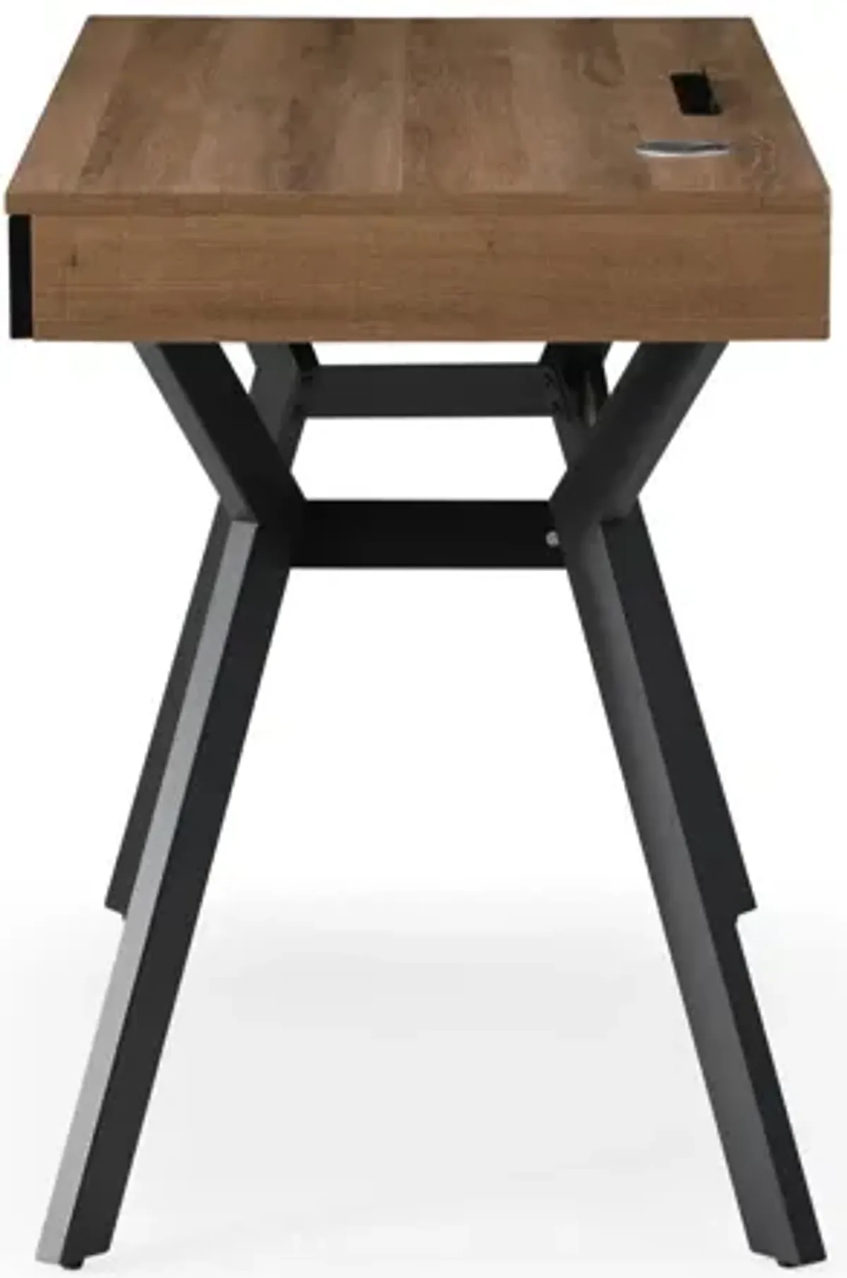 Writing Desk With Three Drawers - Wood Brown And Black