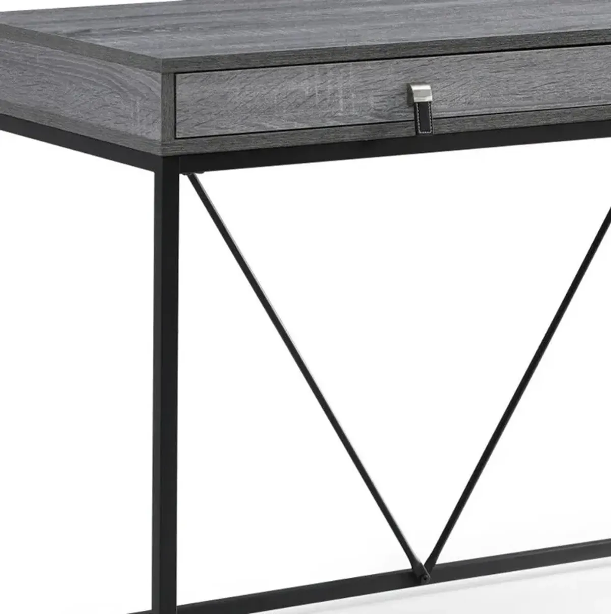 47" Writing Desk With Two Drawers - Gray And Black