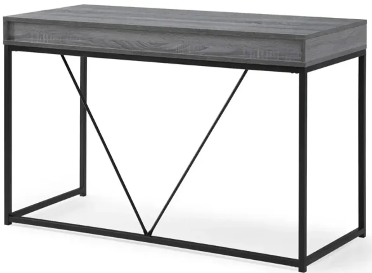 47" Writing Desk With Two Drawers - Gray And Black