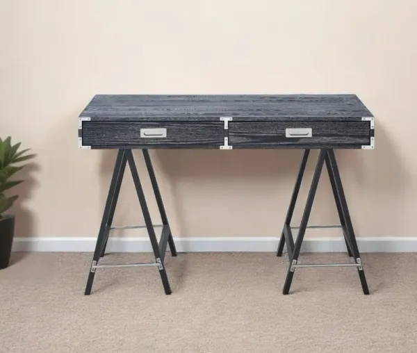 Writing Desk With Two Drawers - Black
