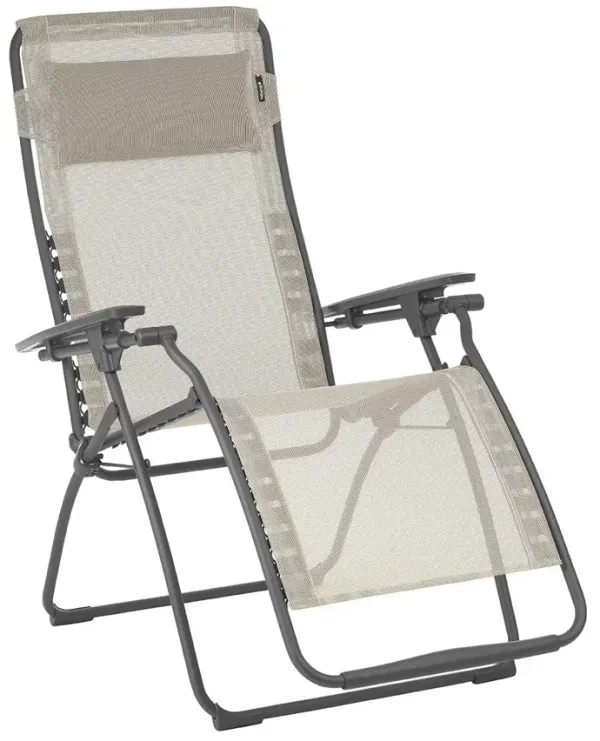 Metal Zero Gravity Chair - Beige And Gray