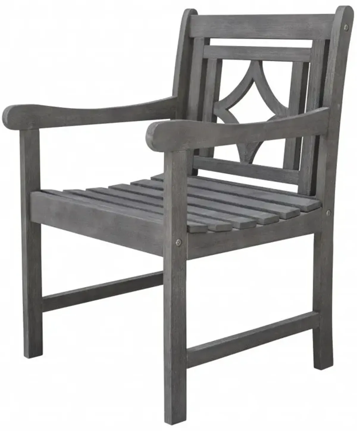 Solid Wood Indoor Outdoor Arm Chair - Gray