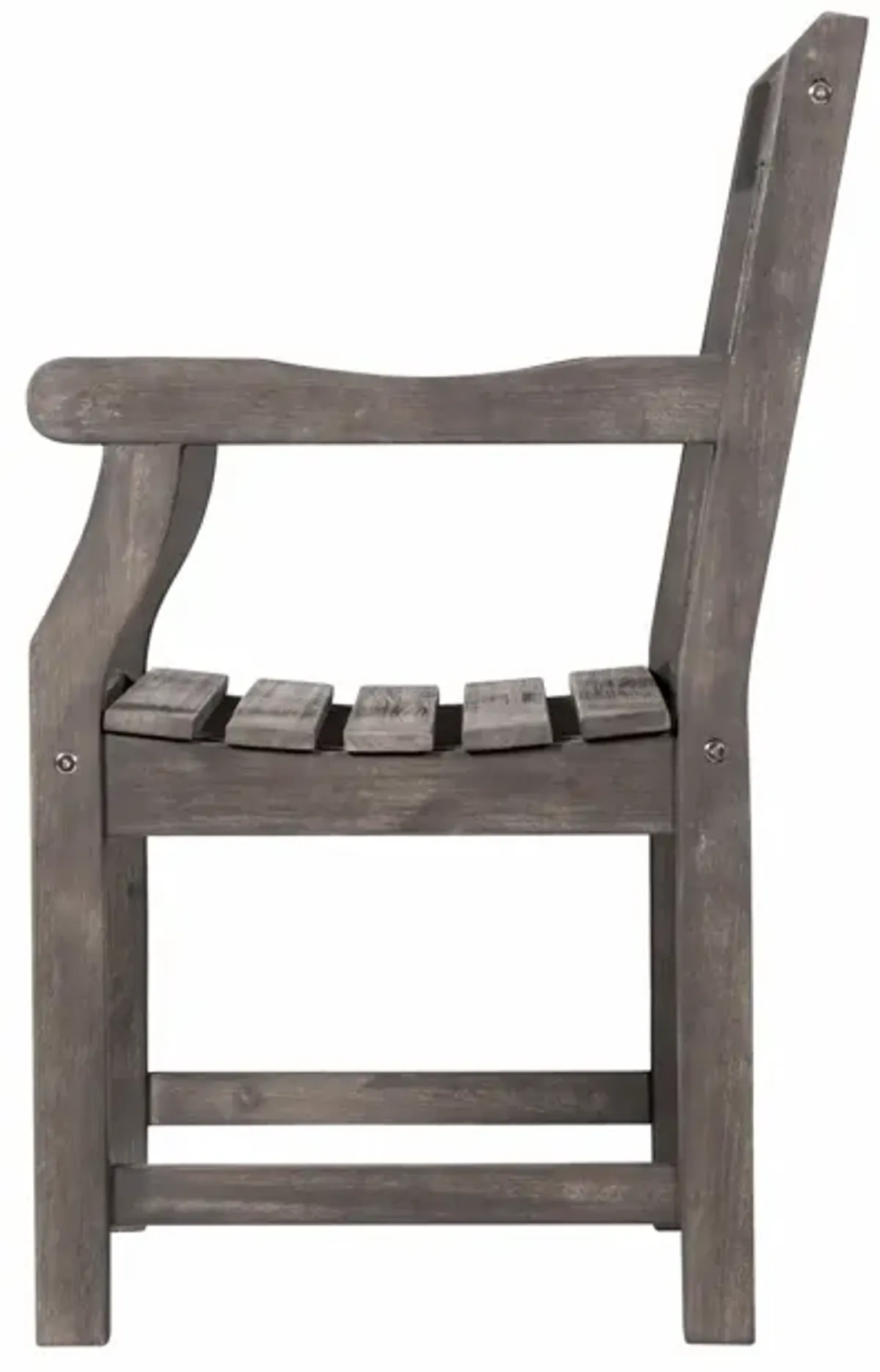 Distressed Patio Arm Chair With Diagonal Design - Dark Gray