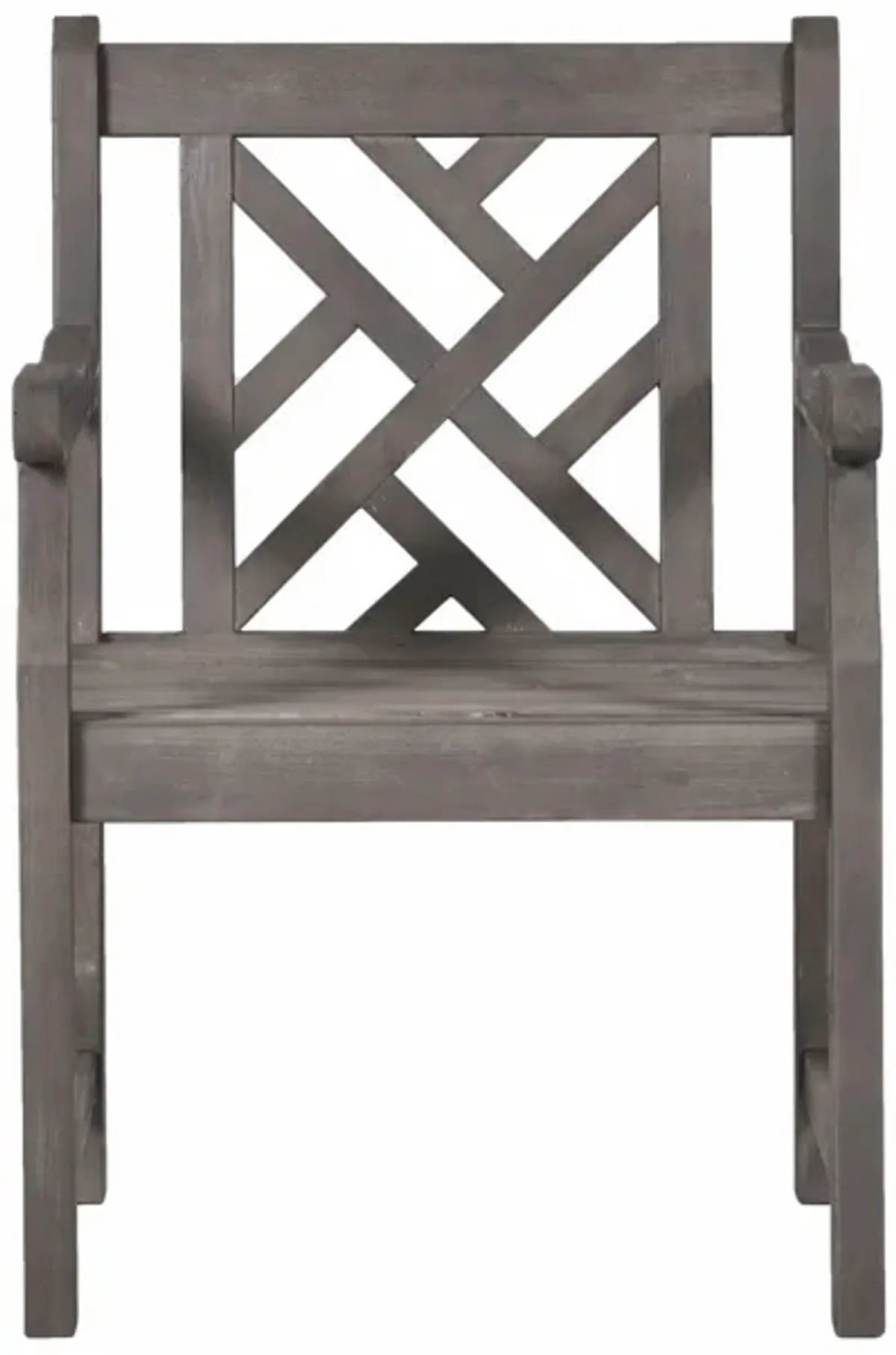 Distressed Patio Arm Chair With Diagonal Design - Dark Gray