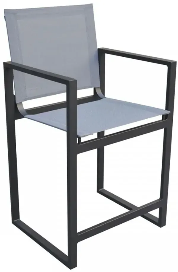 23" Metal Director Chair - Gray And Black