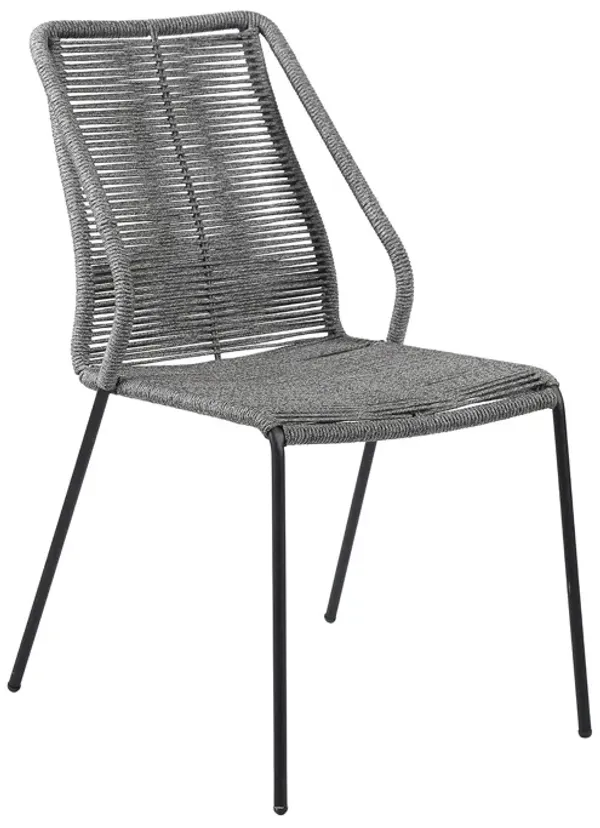 22" Metal Outdoor Dining Chair (Set of 2) - Gray