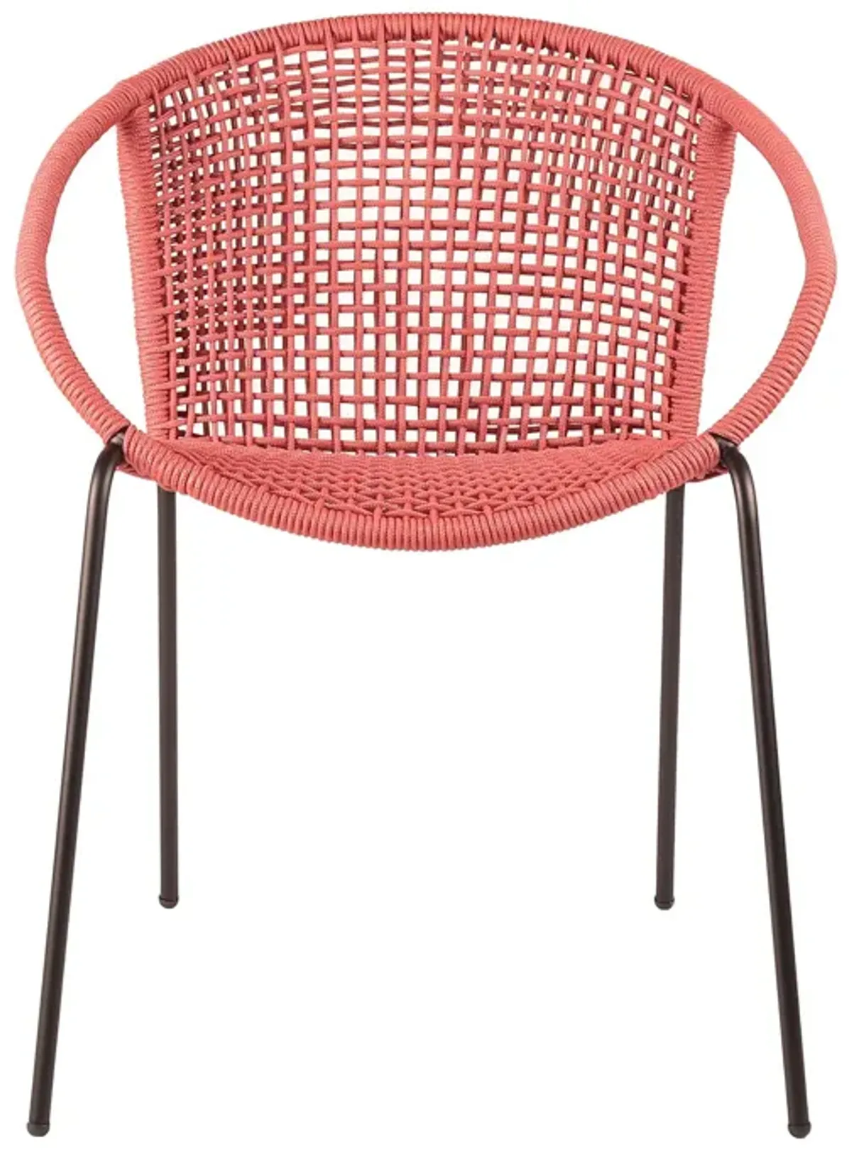 25" Metal Outdoor Dining Chair (Set of 2) - Red