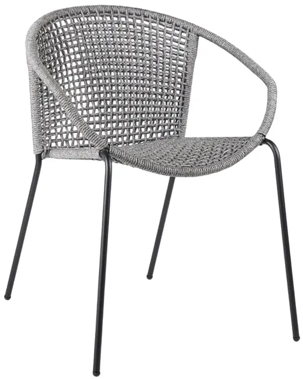 25" Metal Outdoor Dining Chair (Set of 2) - Gray