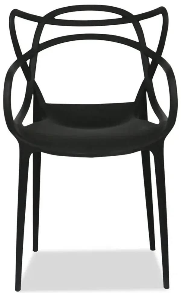 Heavy Duty Plastic Indoor Outdoor Dining Chair - Black