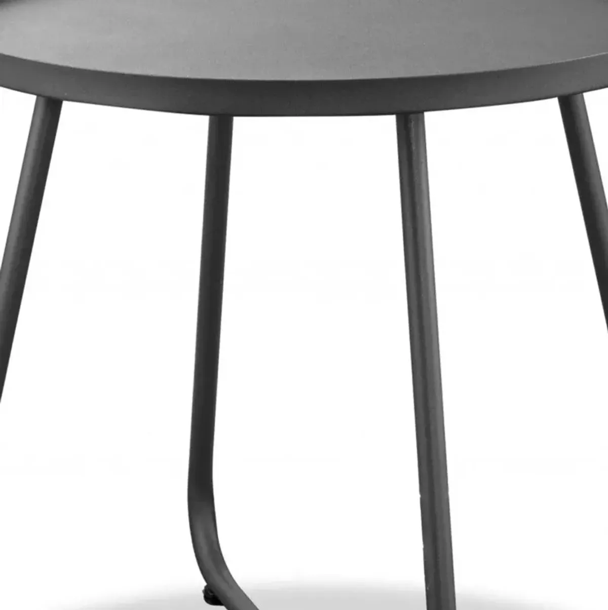 Rounded Aluminum Outdoor Side Table - Gray