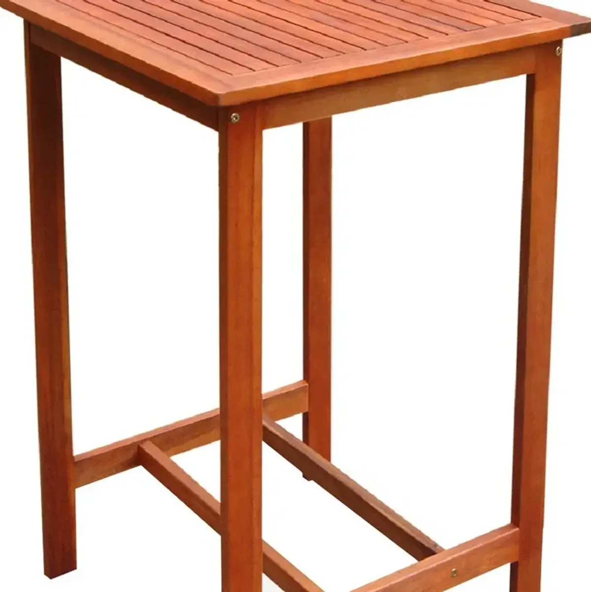 Square Solid Wood Outdoor Bar Table - Brown