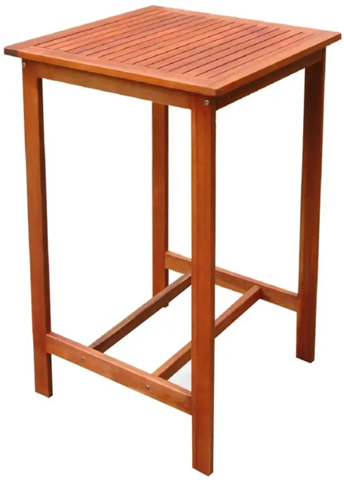 Square Solid Wood Outdoor Bar Table - Brown