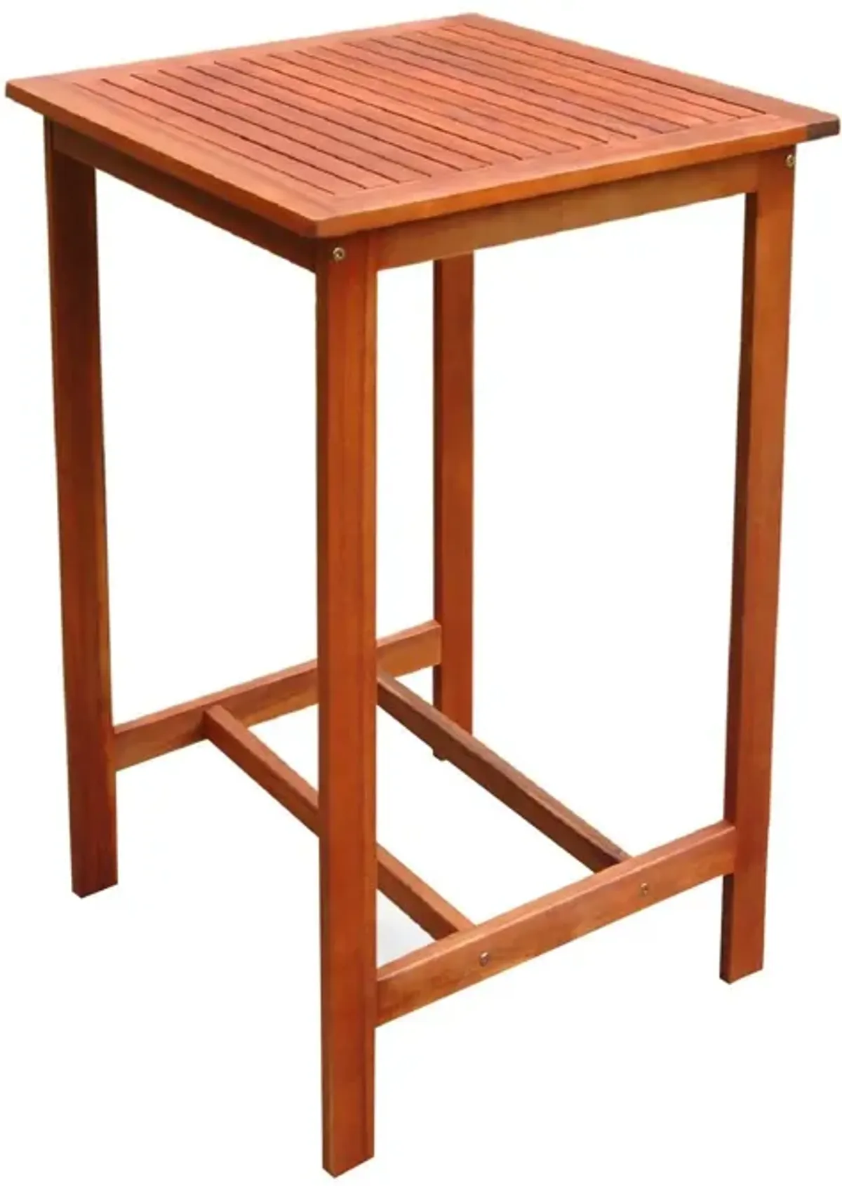 Square Solid Wood Outdoor Bar Table - Brown