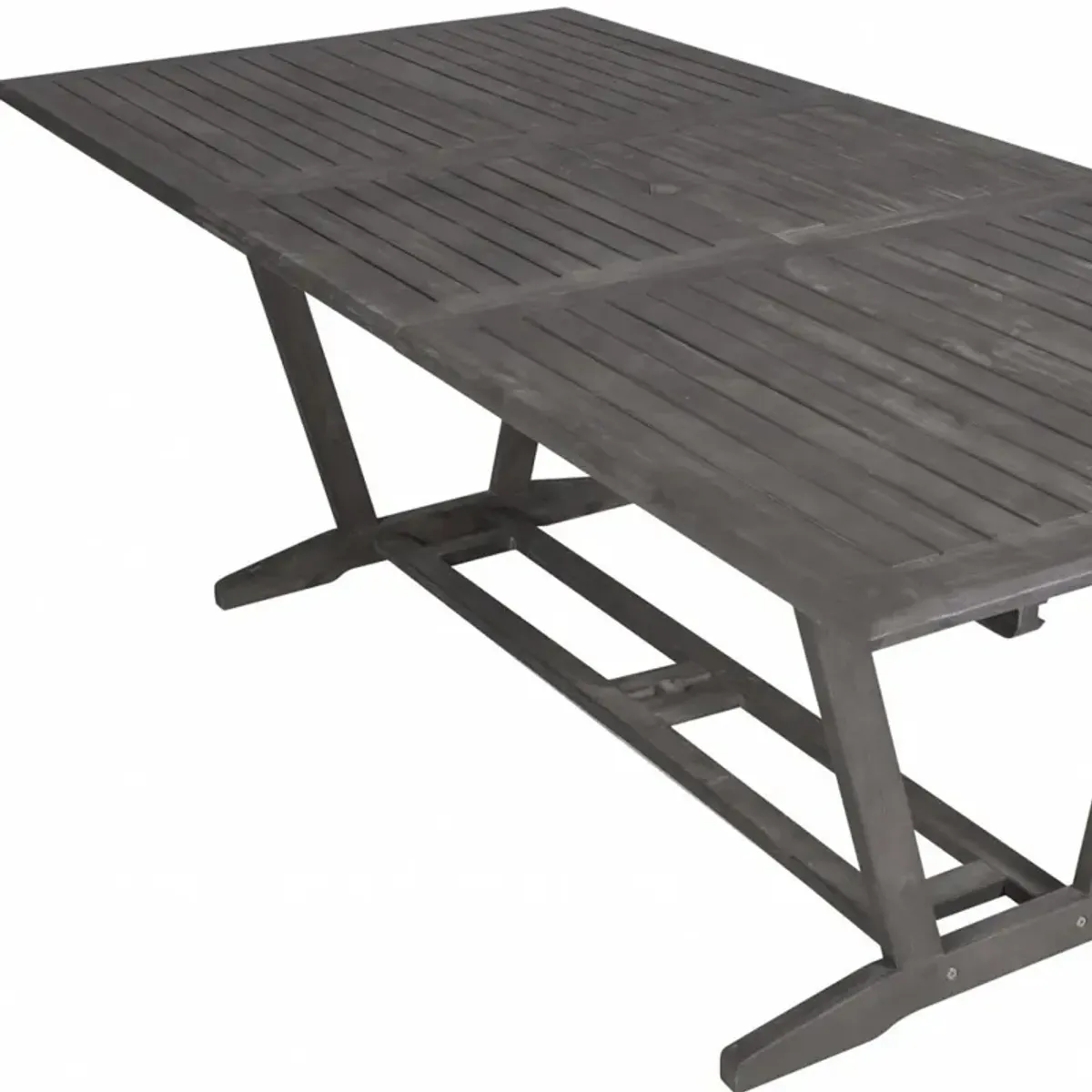 Solid Wood Extendable Table With Umbrella Hole - Dark Gray