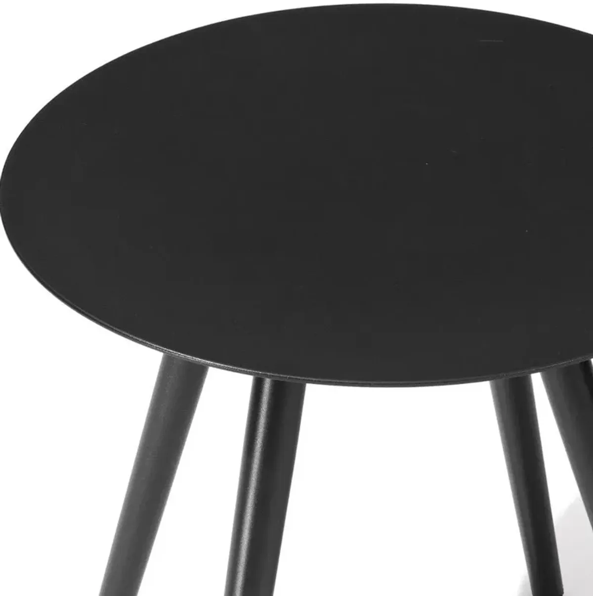 Rounded Metal Outdoor Side Table - Gray