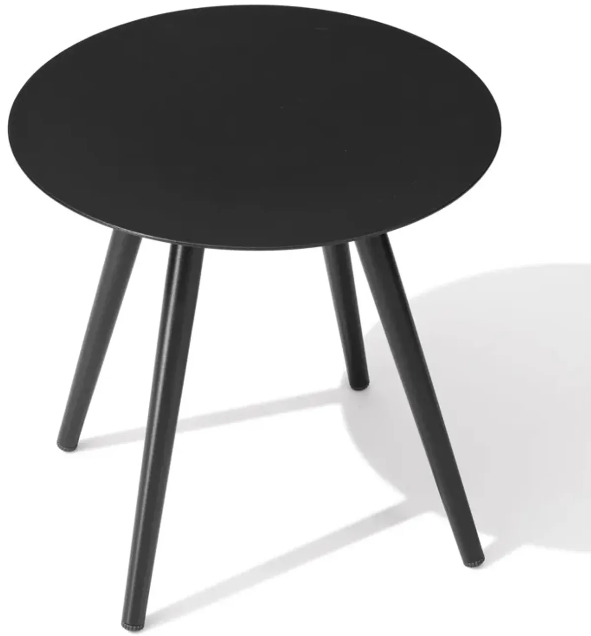 Rounded Metal Outdoor Side Table - Gray