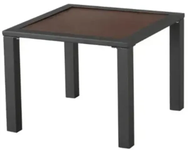 Square Metal Outdoor Side Table - Brown And Black