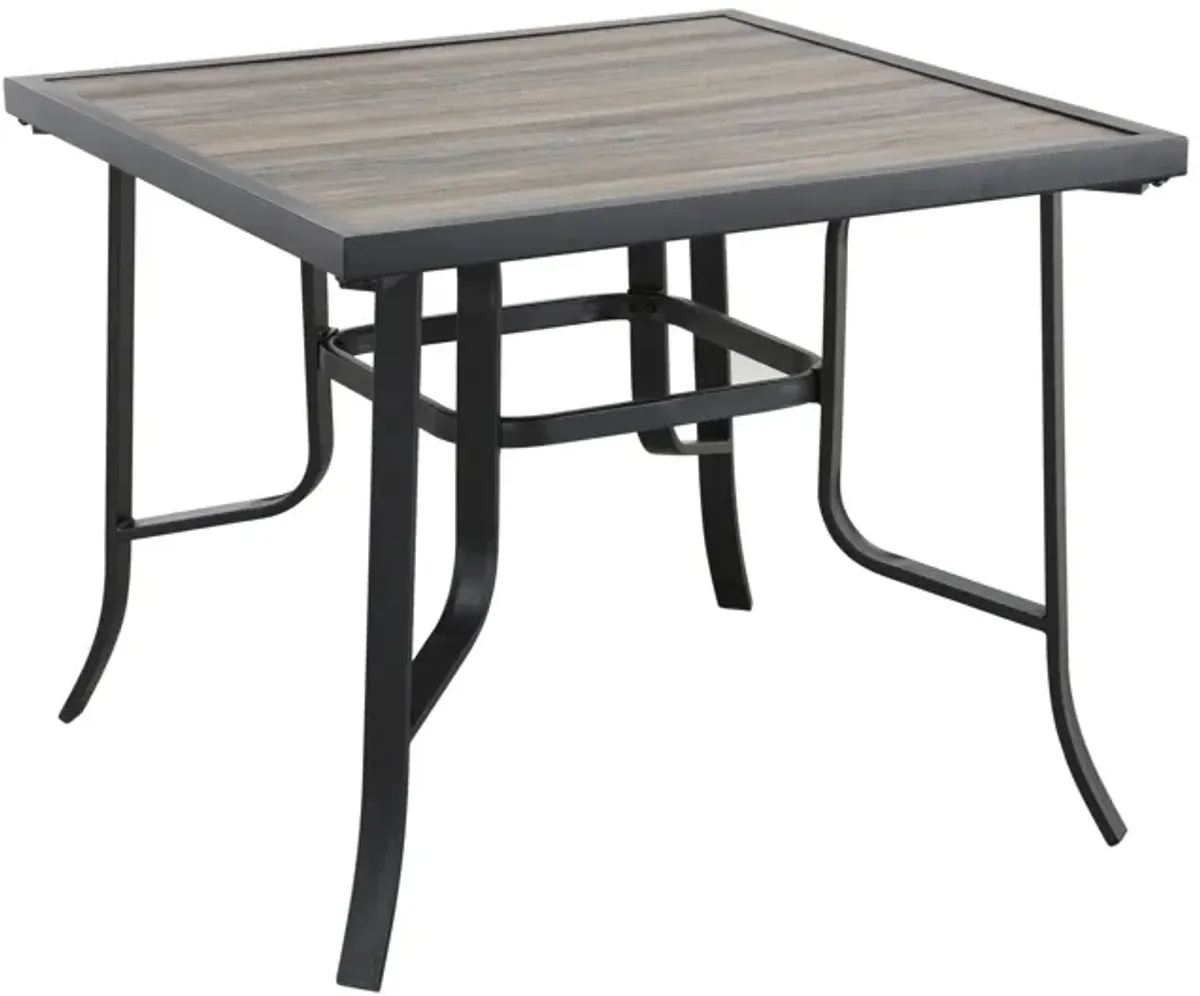 Square Metal Outdoor Dining Table - Brown And Black