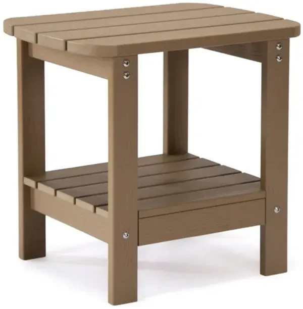Plastic Outdoor Side Table - Light Brown