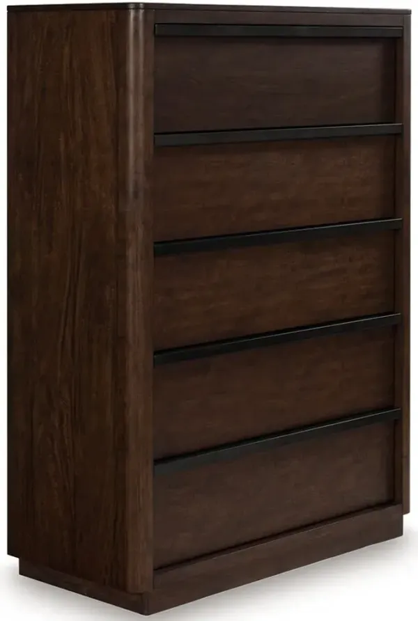 Dilenno - Five Drawer Chest - Dark Brown