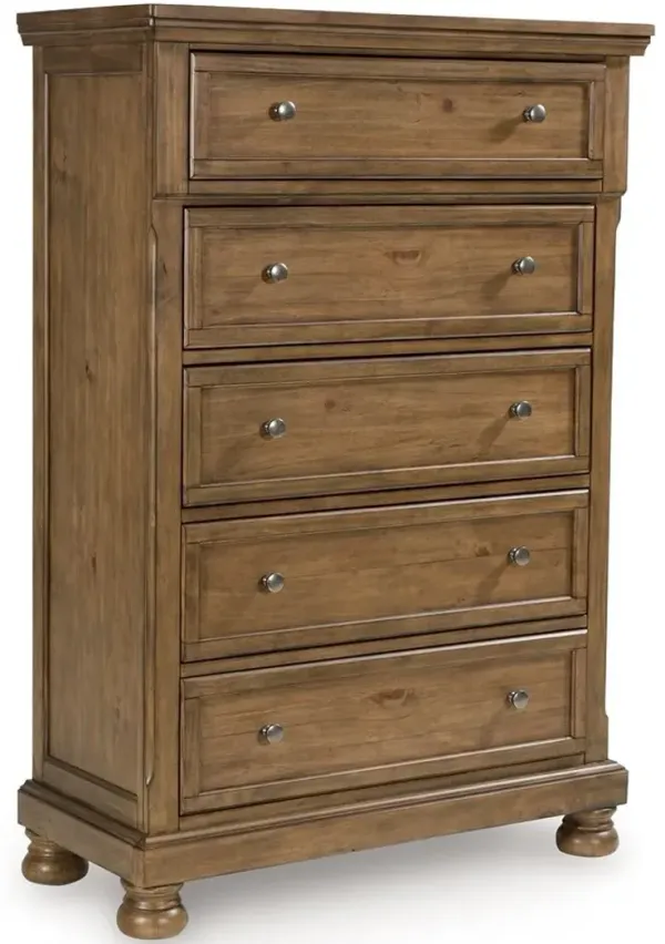 Feddinger - Medium Brown - Five Drawer Chest