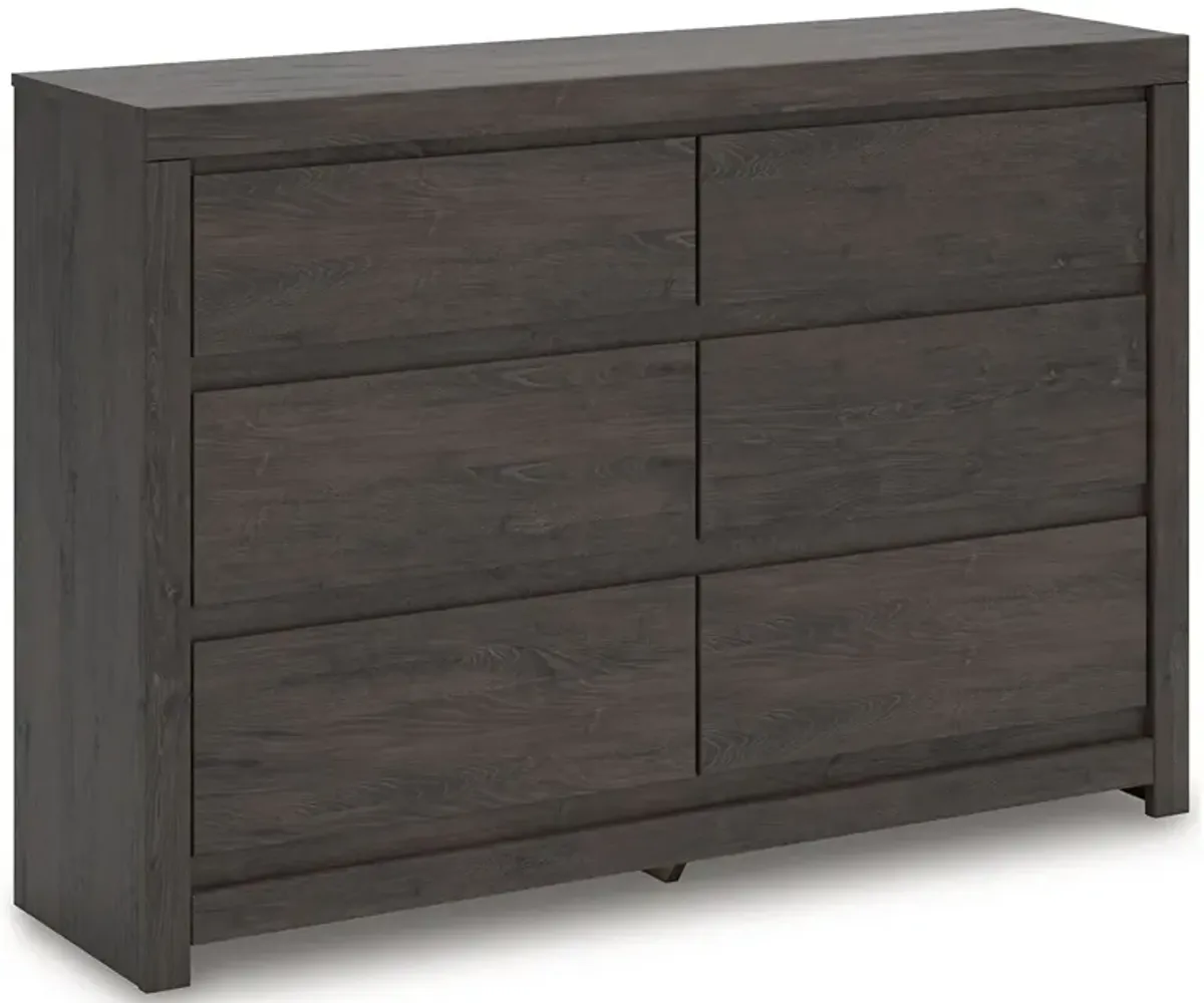 Fraluna - Six Drawer Dresser - Charcoal