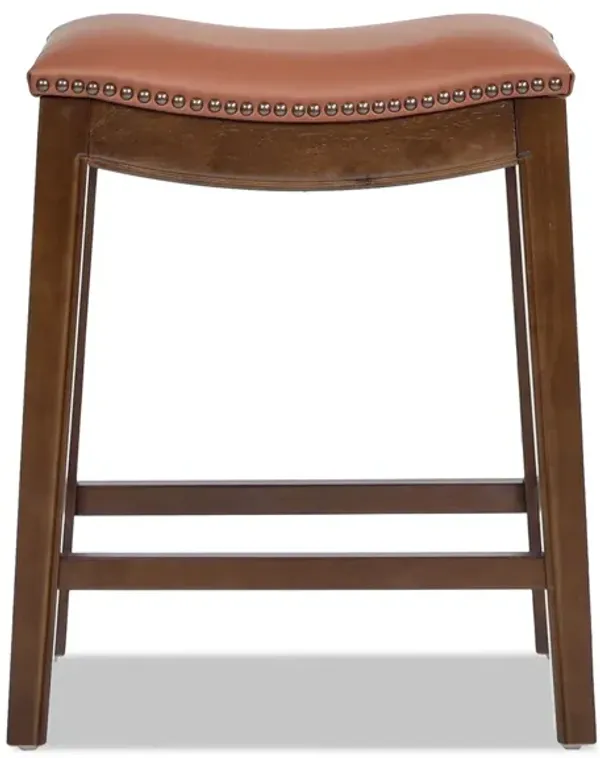 Barlow - Backless Saddle Counter Stool - Brown