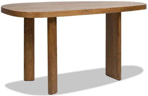 Melvin - Modern Oak Oblong Oval Console Desk - Cafe Brown Oak