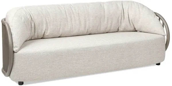 Harper - Barrel Upholstered Patio Deep Seating Sofa - Oat Beige
