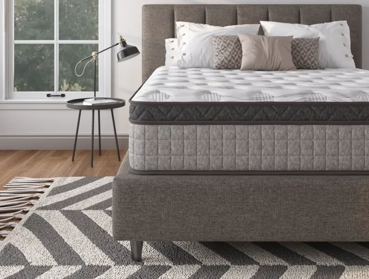 12" Diamond Innerspring Hybrid And Cooling Gel Memory Foam Mattress, High Quality, Pressure Relief, And Motion Isolation