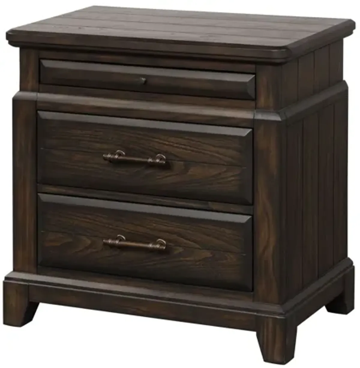 2 Drawer Nightstand Elegant Design - Mahogany