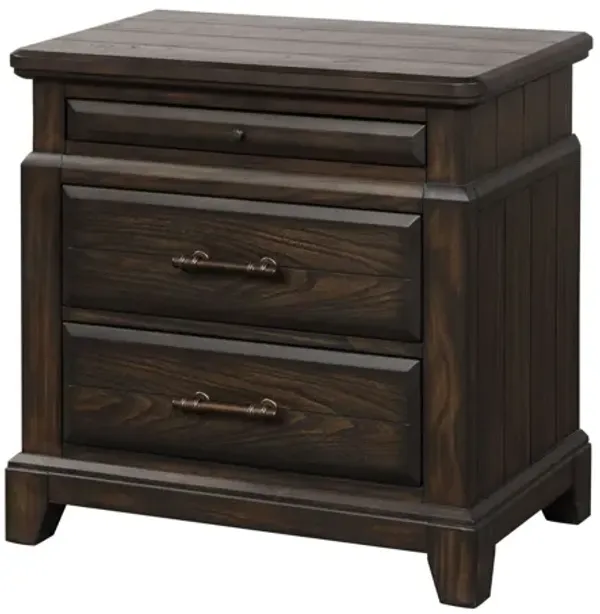 2 Drawer Nightstand Elegant Design - Mahogany
