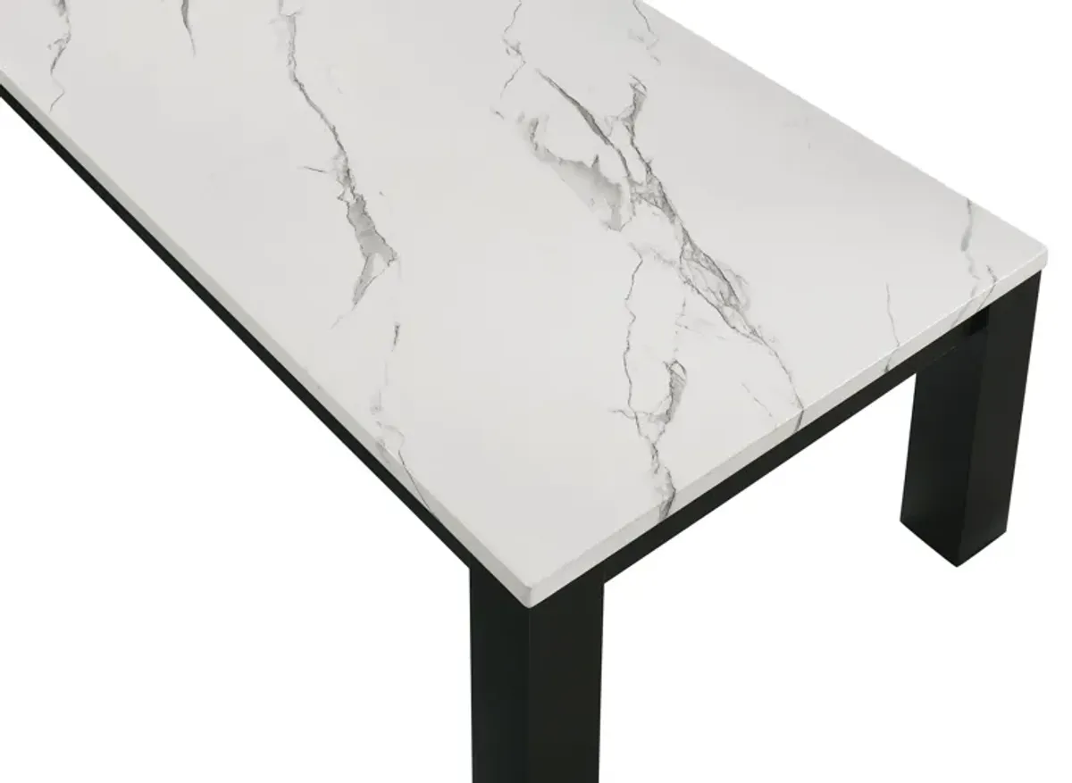 Ivy - 3 Piece Faux Marble White Cocktail Set - White / Black