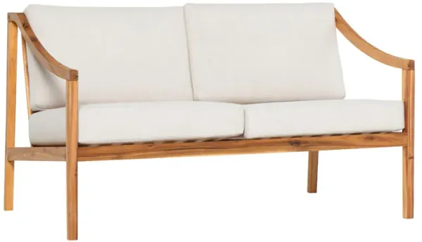 Modern Curved Arm Upholstered Outdoor Loveseat