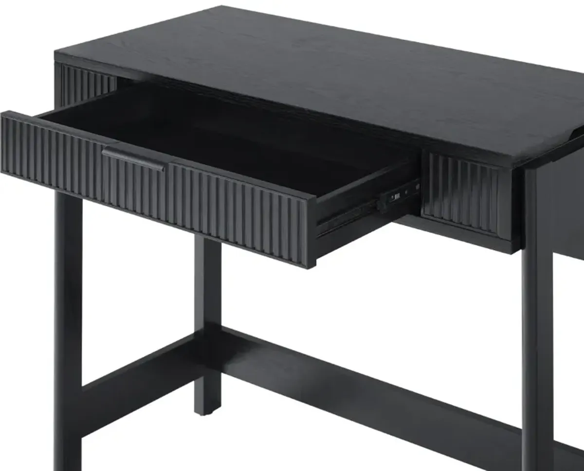 Transitional Reeded Writing Desk With Drawer