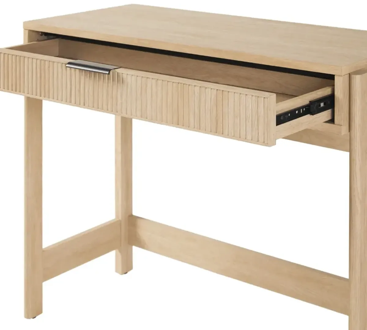 Transitional Reeded Writing Desk With Drawer