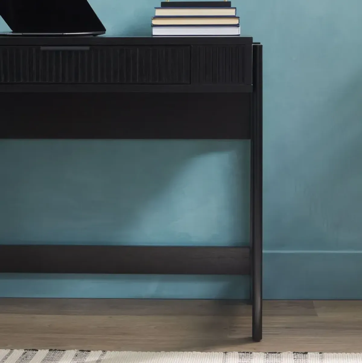 Transitional Reeded Writing Desk With Drawer