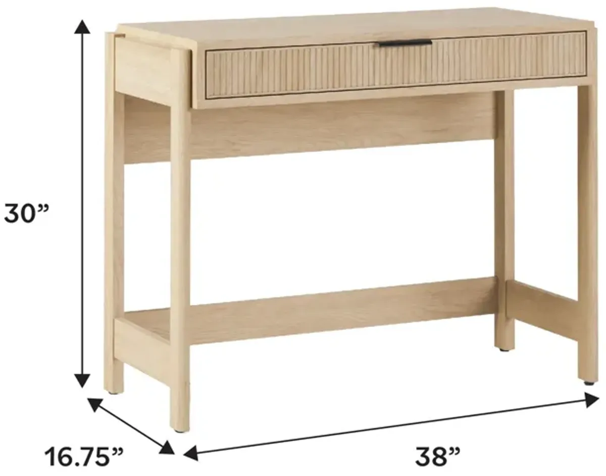 Transitional Reeded Writing Desk With Drawer