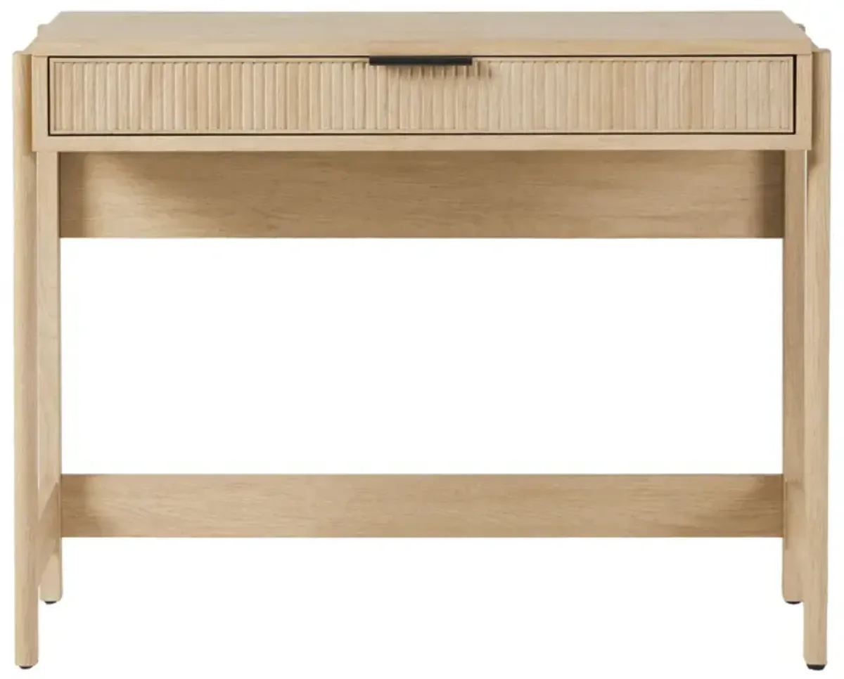 Transitional Reeded Writing Desk With Drawer