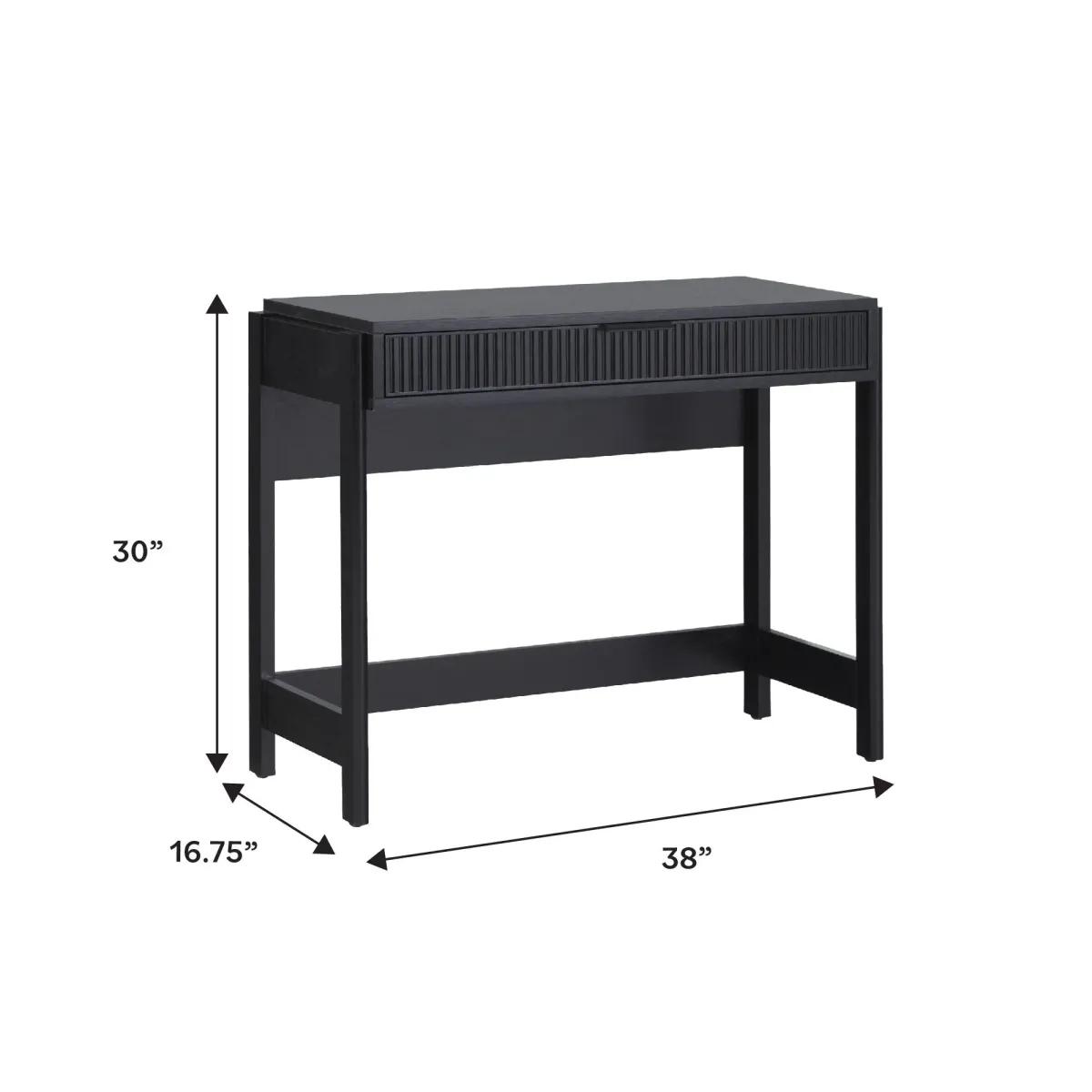 Transitional Reeded Writing Desk With Drawer