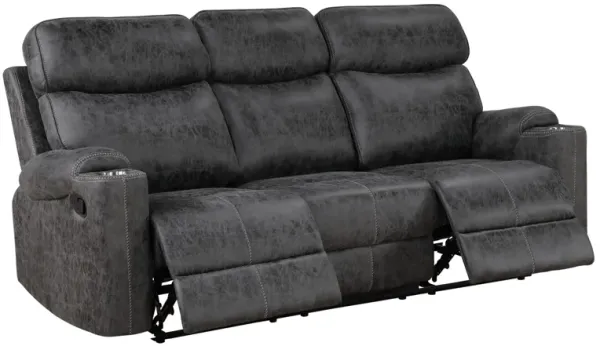 Hirah - Manual Recliner Sofa With Cupholder Function - Dark Gray