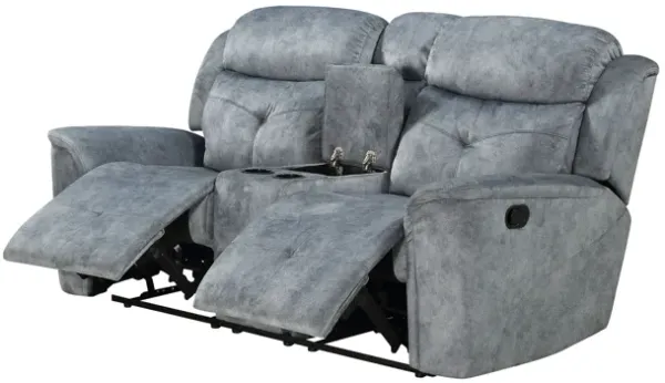 Mariana - Manual Recliner Loveseat With Console - Silver Gray