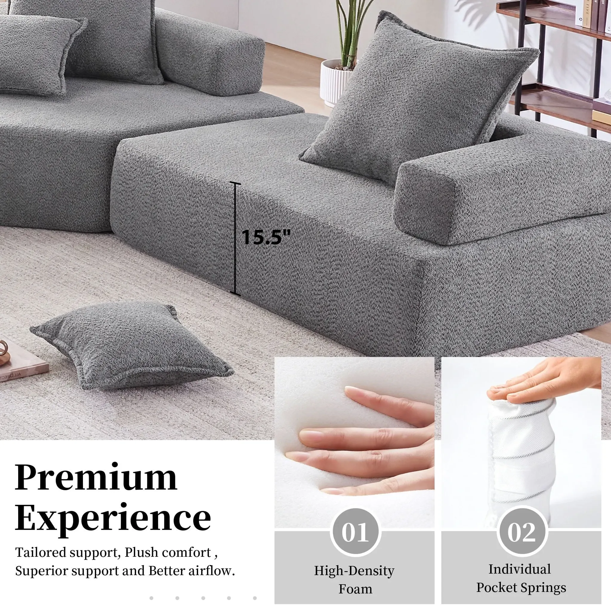 Frame For Oversized Modular U Shaped Sectional Floor Couch Convertible ...