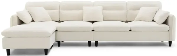 Modern Convertible Sectional Sofa L Shaped Reversible Couch Set With Free Pillows 5 Seat Cloud With Ottoman